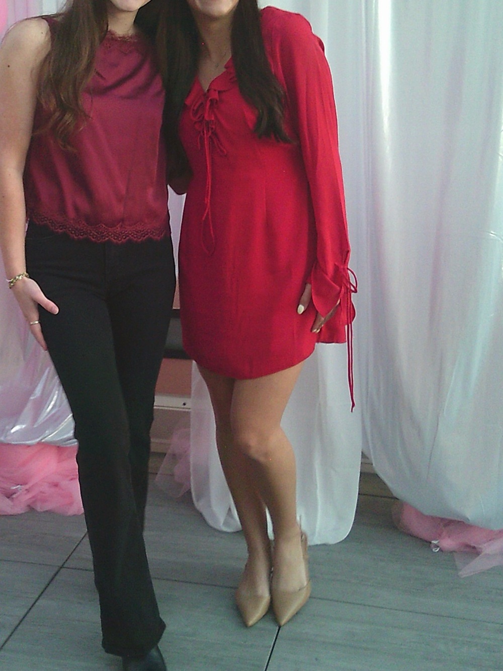 Target Red Ruffle Tie-Front Mini Dress